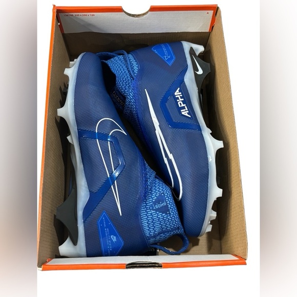 NWT Nike Alpha Menace Elite 3 Flyknit Football Cleats Mens Size 11 royal blue - Picture 7 of 11